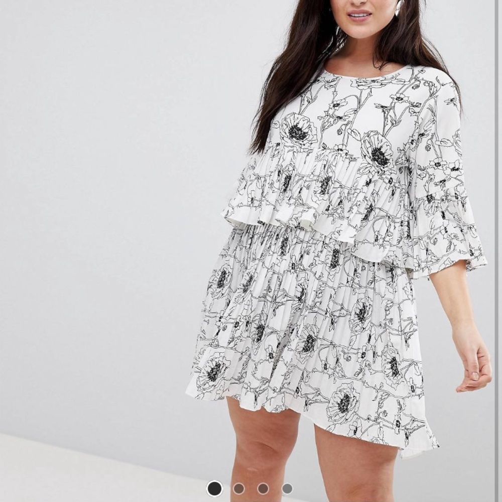 White and black dress